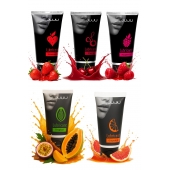 Набор из 5 съедобных лубрикантов JUJU (клубника, малина, тропические фрукты, вишня, грейпфрут) - JuJu - купить с доставкой в Кисловодске