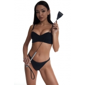 Стек с широким черным кожаным наконечником и металлической ручкой - 67 см. - Crazy Handmade - купить с доставкой в Кисловодске