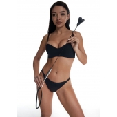 Стек с черным кожаным наконечником в виде сердца и металлической ручкой - 67 см. - Crazy Handmade - купить с доставкой в Кисловодске