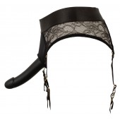 Черный женский страпон Strap-on Set: трусики и насадка - Orion - купить с доставкой в Кисловодске