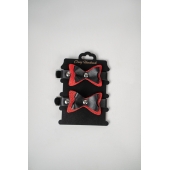 Черно-красные кожаные наручники с бантиками - Crazy Handmade - купить с доставкой в Кисловодске