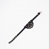 Черный чокер с клепками и золотистой фурнитурой - Crazy Handmade - купить с доставкой в Кисловодске