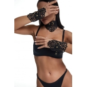 Фигурный набор для БДСМ-игр с узорами и золотистой фурнитурой - Crazy Handmade - купить с доставкой в Кисловодске