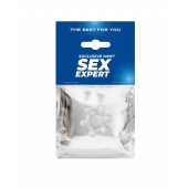 Прозрачное эластичное эрекционное кольцо с 6 шариками - Sex Expert - в Кисловодске купить с доставкой
