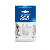 Прозрачное эрекционное кольцо со стимулирующими шариками - Sex Expert - в Кисловодске купить с доставкой