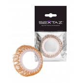 Эрекционное кольцо с бежевыми «ресничками» - Sextaz - в Кисловодске купить с доставкой