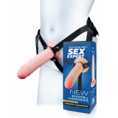 Мужской полый страпон на регулируемых ремешках - 22 см. - Sex Expert - купить с доставкой в Кисловодске