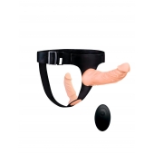 Женский страпон с 2 насадками, вибрацией и пультом ДУ - Erowoman-Eroman - купить с доставкой в Кисловодске