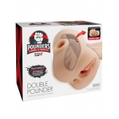 Телесный мастурбатор с вибрацией Double Pounder Vibrating Squeeze Stroker - Pipedream - в Кисловодске купить с доставкой