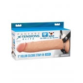 Телесный пустотелый фаллопротез 9’’ Hollow Silicone Strap-On - 24,1 см. - Pipedream - купить с доставкой в Кисловодске