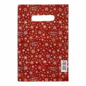 Красный подарочный новогодний пакет с вырубной ручкой (20х30 см) - Сима-Ленд - купить с доставкой в Кисловодске