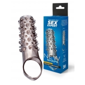 Дымчатая насадка на пенис с шипами и выпуклостями - 12 см. - Sex Expert - в Кисловодске купить с доставкой