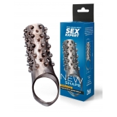 Дымчатая насадка на пенис с шипами и выпуклостями - 12,5 см. - Sex Expert - в Кисловодске купить с доставкой