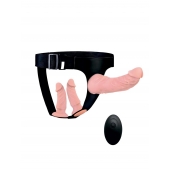 Женский страпон с 3 насадками и вибрацией - Erowoman-Eroman - купить с доставкой в Кисловодске