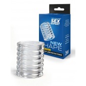 Прозрачная сквозная насадка на пенис с ребрышками - Sex Expert - в Кисловодске купить с доставкой