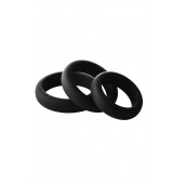 Набор из 3 черных эрекционных колец Smooth Silicone Cockring Pack - Dream Toys - в Кисловодске купить с доставкой