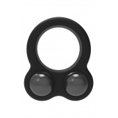 Черное эрекционное кольцо с утяжелителями Cockring Dual Weight - Dream Toys - в Кисловодске купить с доставкой