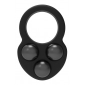 Черное эрекционное кольцо с утяжелителями - Dream Toys - в Кисловодске купить с доставкой