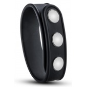 Черное эрекционное кольцо на кнопках - Blush Novelties - в Кисловодске купить с доставкой