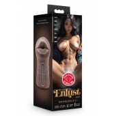 Коричневый мастурбатор-ротик Krystal Vibrating Masturbator - Blush Novelties - в Кисловодске купить с доставкой