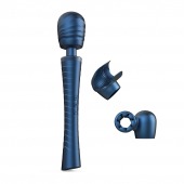 Синий вибромассажёр с насадками Man.wand Edgy - Manwan - в Кисловодске купить с доставкой
