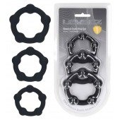 Набор из 3 эрекционных колец Beaded Silicone Cockring Set - Shots Media BV - в Кисловодске купить с доставкой