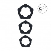Набор из 3 эрекционных колец Beaded Silicone Cockring Set - Shots Media BV - в Кисловодске купить с доставкой