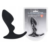 Черная анальная пробка для массажа простаты Double Ripple Silicone Prostate Massager - Shots Media BV - в Кисловодске купить с доставкой