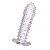 Гелевая прозрачная насадка c шипами - 12 см. - Toyfa Basic - в Кисловодске купить с доставкой