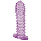 Гелевая фиолетовая насадка с шипами - 12 см. - Toyfa Basic - в Кисловодске купить с доставкой