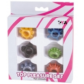 Набор из 6 разноцветных эрекционных колец - Toyfa Basic - в Кисловодске купить с доставкой