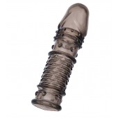 Дымчатая закрытая насадка ToyFa XLover с чешуйками и пупырышками - 13,5 см. - ToyFa - в Кисловодске купить с доставкой