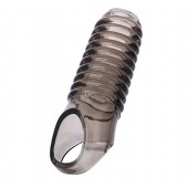 Дымчатая насадка с рёбрышками и подхватом мошонки ToyFa XLover - 12,5 см. - ToyFa - в Кисловодске купить с доставкой