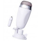 Мастурбатор-вагина в белой колбе с присоской и встраиваемой вибропулей - A-toys - в Кисловодске купить с доставкой