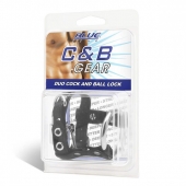 Утяжка на пенис на замочке Duo Cock And Ball Lock - BlueLine - купить с доставкой в Кисловодске