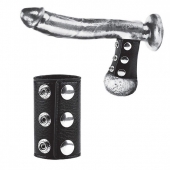 Чёрная утяжка на кнопках 100% PVC STRAP WITH METAL SNAP - BlueLine - купить с доставкой в Кисловодске