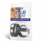 Утяжка на пенис с клёпками Duo Snap Cock And Ball Ring - BlueLine - купить с доставкой в Кисловодске