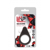 Чёрное эрекционное кольцо LIT-UP SILICONE STIMU RING 1 BLACK - Dream Toys - в Кисловодске купить с доставкой