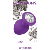 Большая фиолетовая анальная пробка Emotions Cutie Large с прозрачным кристаллом - 10 см. - Lola Games - купить с доставкой в Кисловодске