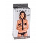 Ошейник с длинной лентой и наручниками Strap Bondage Kit Plus Size - Lola Games - купить с доставкой в Кисловодске
