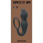 Серое эрекционное кольцо Sensation с анальным стимулятором - Lola Games - в Кисловодске купить с доставкой