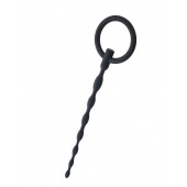 Чёрный уретральный плаг с кольцом - ToyFa - купить с доставкой в Кисловодске