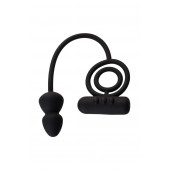 Чёрное эрекционное кольцо с вибропулькой и анальным хвостом - Erotist Adult Toys - в Кисловодске купить с доставкой