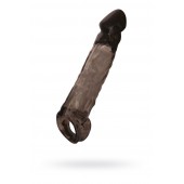 Чёрная насадка на пенис Tс подхватом - 19,5 см. - ToyFa - в Кисловодске купить с доставкой