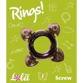 Чёрное эрекционное кольцо Rings Screw - Lola Games - в Кисловодске купить с доставкой