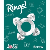 Прозрачное эрекционное кольцо Rings Screw - Lola Games - в Кисловодске купить с доставкой