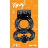 Чёрное эрекционное кольцо Rings Treadle с подхватом - Lola Games - в Кисловодске купить с доставкой