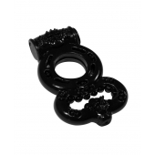 Чёрное эрекционное кольцо Rings Treadle с подхватом - Lola Games - в Кисловодске купить с доставкой