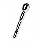 Серебристый уретральный плаг со стразом - 7 см. - ToyFa - купить с доставкой в Кисловодске