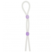 Прозрачное эрекционное кольцо-лассо SILICONE LASSO COCK RING DUAL BEADS - NMC - в Кисловодске купить с доставкой